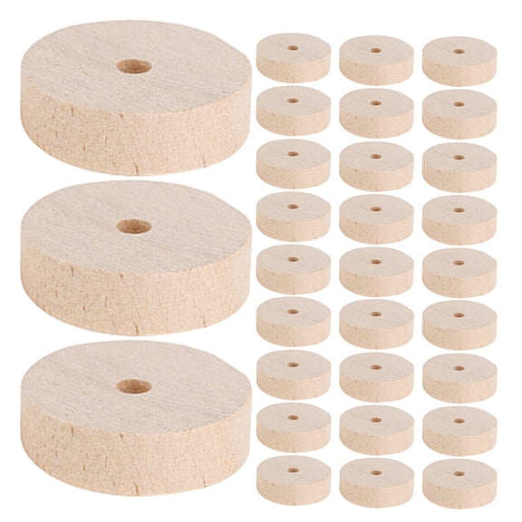 CTIRCHIU 50PCS Wheel Craft Round Wooden Wheels for Toy Replacement Hobby Projects and Crafting Supplies