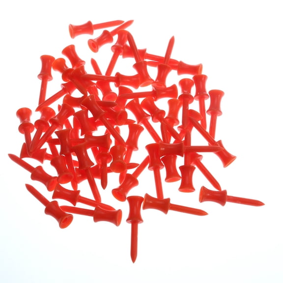 CTIRCHIU 50Pcs Castle Tees 70Mm Orange Plastic Golf Tees for Easy Spotting and Practice