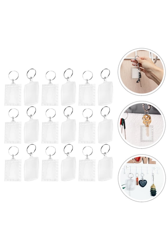 DIY Acrylic Keychain, Transparent, Easy to Insert Photos, Reliable and Safe 50Pcs