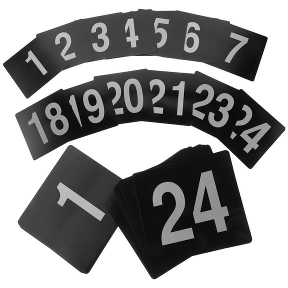 CTIRCHIU 50Pcs Double Sided Number Cards Black PVC Table Numbers for Cafes Events