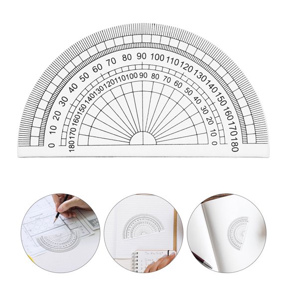 CTIRCHIU 50Pcs Math Protractor Transparent Plastic with Clear Number Markings for Accurate Use
