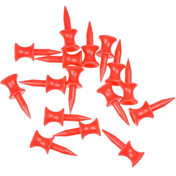 CTIRCHIU 50Pcs Red Plastic Tees 30mm Golf Accessories for Driving Range Mats