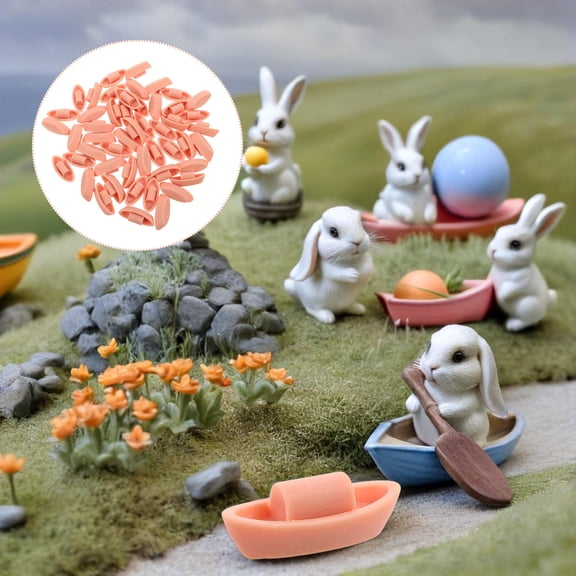 CTIRCHIU 50Pcs Small Resin Boat Models with Fine Craftsmanship Light Brown for Micro Landscape Decor