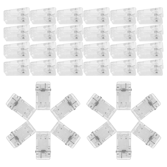 CTIRCHIU 50Pcs Transparent Spring Clips Plastic Badge Clip Self Adhesive Wall Clips for Daily Use