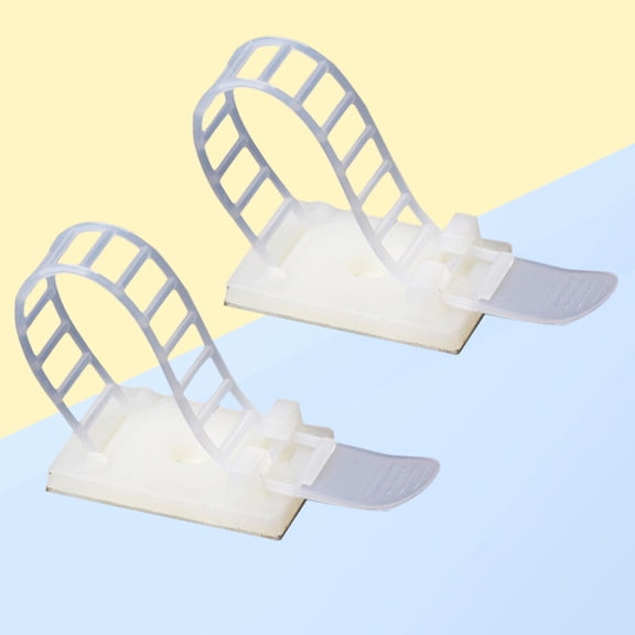 CTIRCHIU 50Pcs White Cable Organizer with Self Adhesive Pads for Secure Wire and Cord Fixing