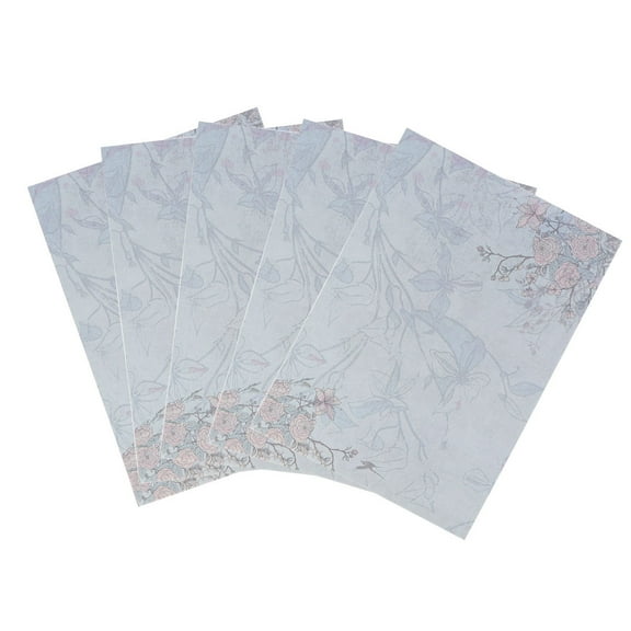 CTIRCHIU 50pcs Aged Paper with European Style for Writing Letters in Blue Rose