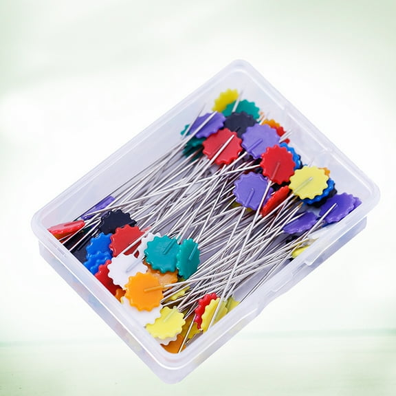 CTIRCHIU 50pcs Flat Head Sewing Pins Assorted Color for Quilting Tools and Dressmaker