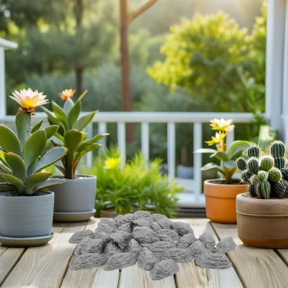 CTIRCHIU 50pcs Scenic Train Accessories Grey Plastic Miniature Natural Stone-Like for Model Building