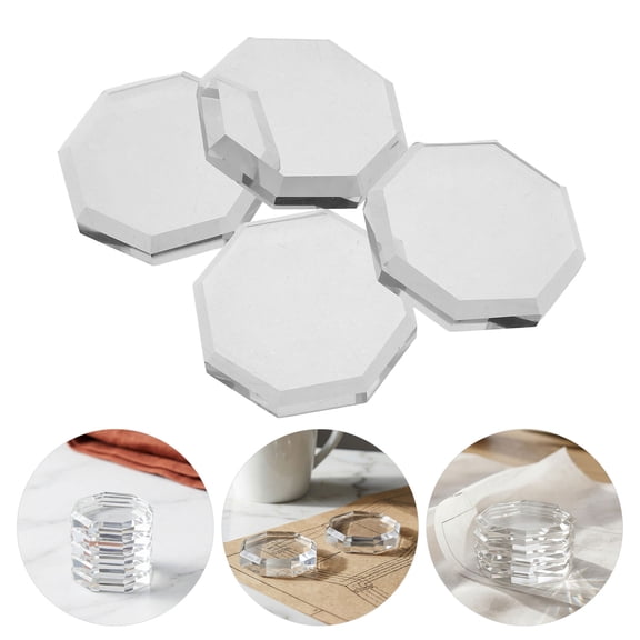 CTIRCHIU 5Pcs Clear Glass Paper Weights for Sewing Fabric Pattern Weights Durable and Ergonomic