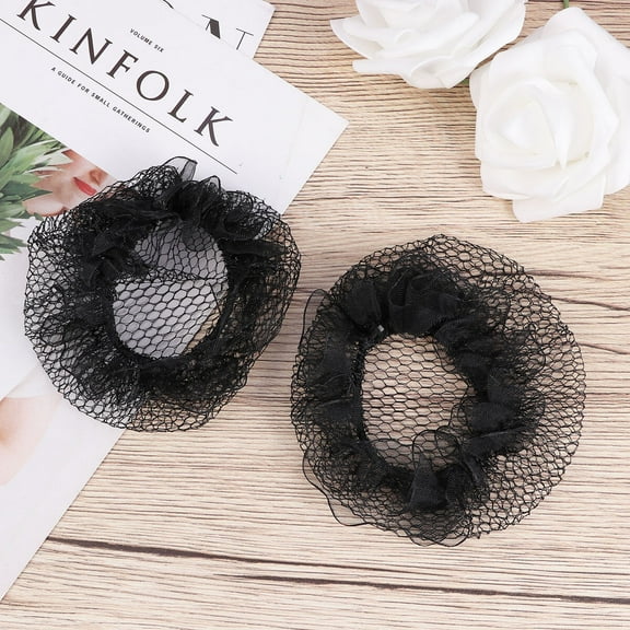 CTIRCHIU 5Pcs Black Bun Hair Nets Elastic Hair Snood for Professional Performance