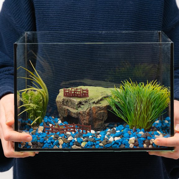 CTIRCHIU 5pcs Aquarium Landscaping Micro Landscape Staircase Plank Road Brown Plastic Fish Tank Ornaments For Hobbyists