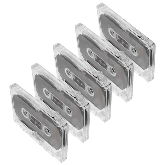 CTIRCHIU 5Pcs Empty Audio Cassette Tape with Clear Shell 60 Minute Recordable for Audio Recording