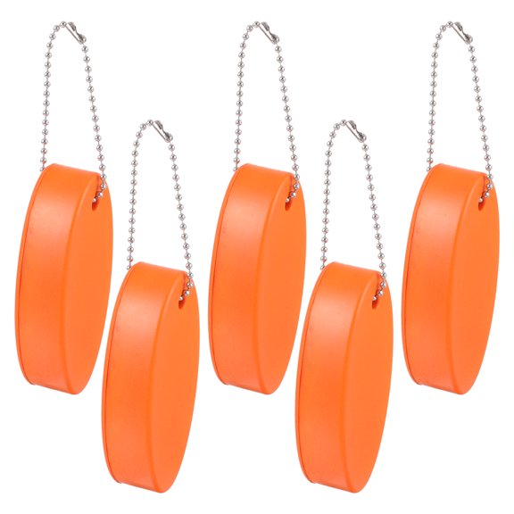 CTIRCHIU 5Pcs Eva Oval Floating Key Float Keychain in Orange for Water Sports and Outdoor Activities