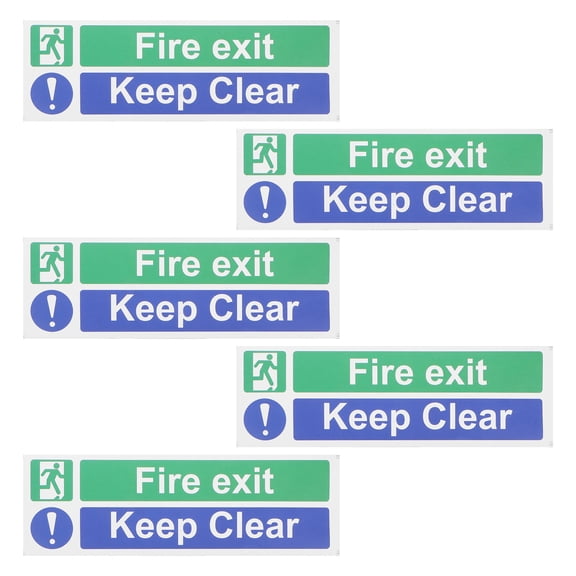 CTIRCHIU 5Pcs Fire Safety Exit Decals Green High Adhesion Emergency Access Labels for Clear Pathways