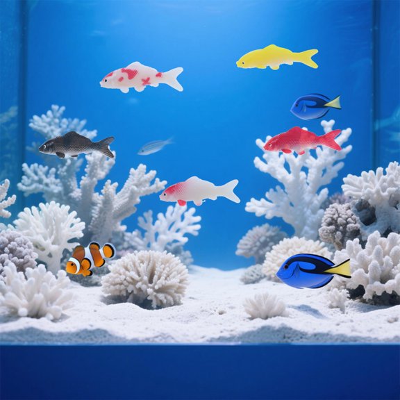 CTIRCHIU 5Pcs Lifelike Plastic Floating Koi Fish Models for Aquarium and Home Water Decoration
