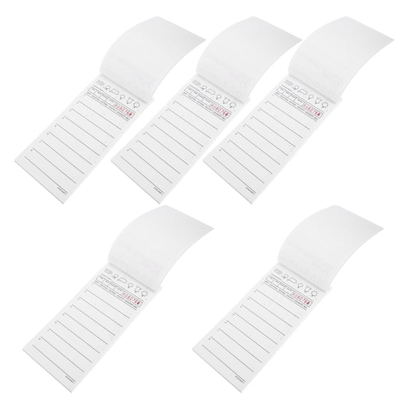 CTIRCHIU 5Pcs Numbered Waitress Notepads White Server Receipt Book for Cafe Bar Orders