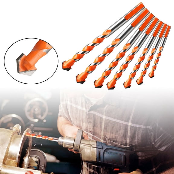 CTIRCHIU 5Pcs Orange Alloy Triangle Spiral Drill Bit Set for Power Tools High Hardness Long Life