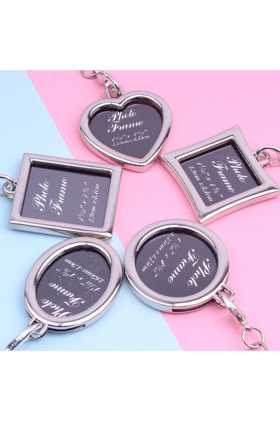 Car Keychain Set with Photo Insert - Romantic Gift for Couples, 5 Pieces Key