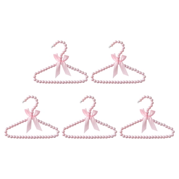 CTIRCHIU Pink Plastic Pet Hangers for Small Clothes Elegant Design 5Pcs