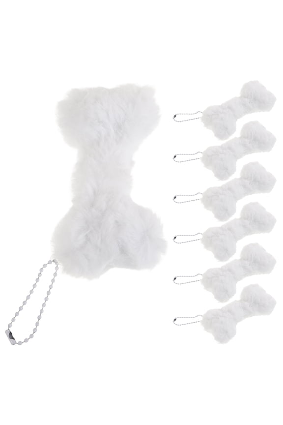 Set of 5 Plush Dog Bone Keychains for Backpacks, Cute Key Holders Perfect for Dog Gifts
