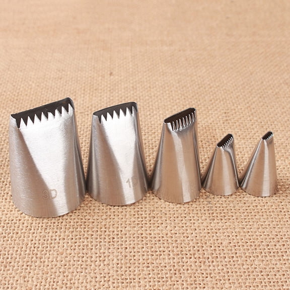 CTIRCHIU 5Pcs/Set Piping Tips Large Stainless Steel Baking Tool for Cake Decor Decorating Muffins