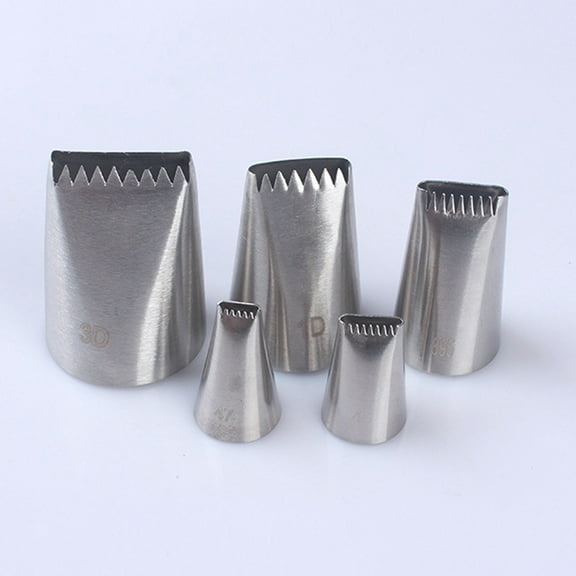 CTIRCHIU 5Pcs/Set Piping Tips Large Stainless Steel Baking Tool for Cake Decor Decorating Muffins
