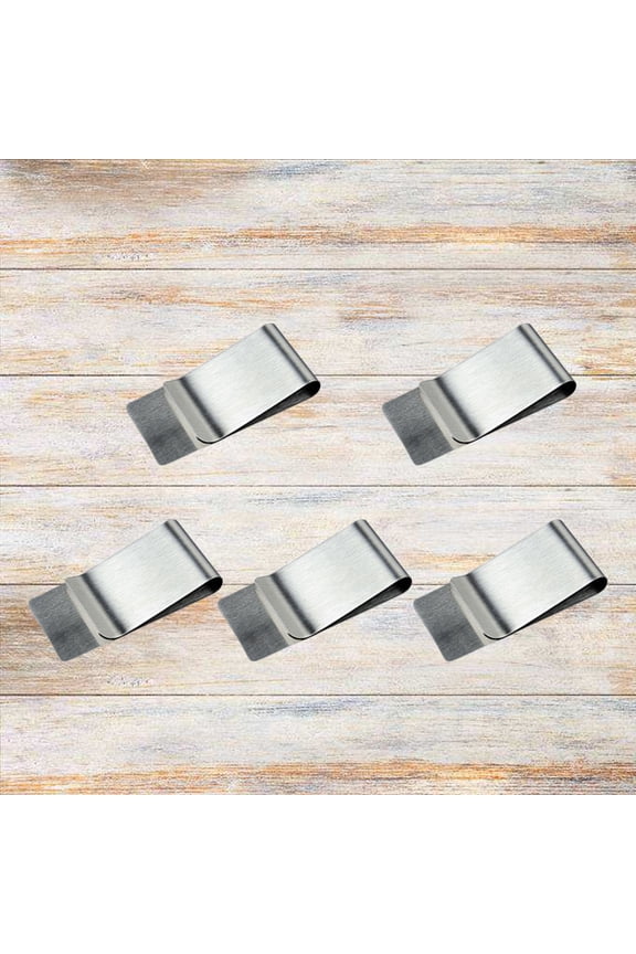5-Pack Stainless Steel Money Clips with Flexible Design, Cash Holder Fits Front Pocket, and Stylish Organizer
