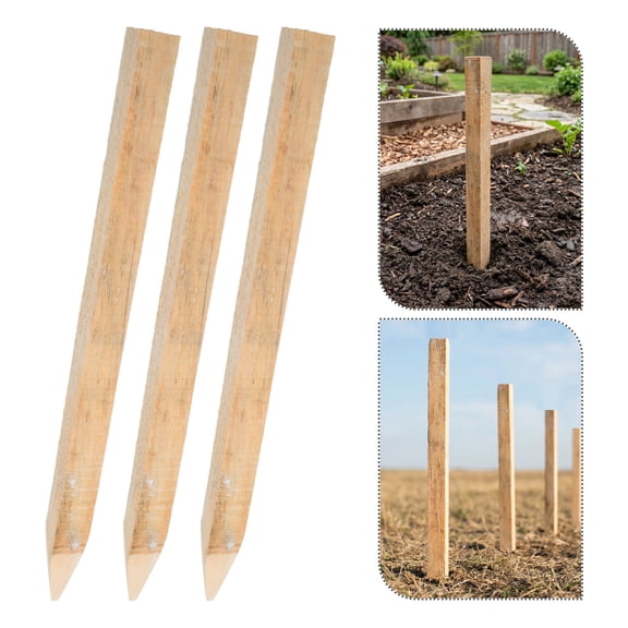CTIRCHIU 5Pcs Wooden Survey Stakes Light Yellow for Precise Construction Layout and Property Line Marking