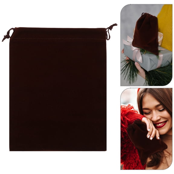 CTIRCHIU 5-Pack Small Burlap Bags with Coffee Flannel Lining for Office Organization and Travel Storage