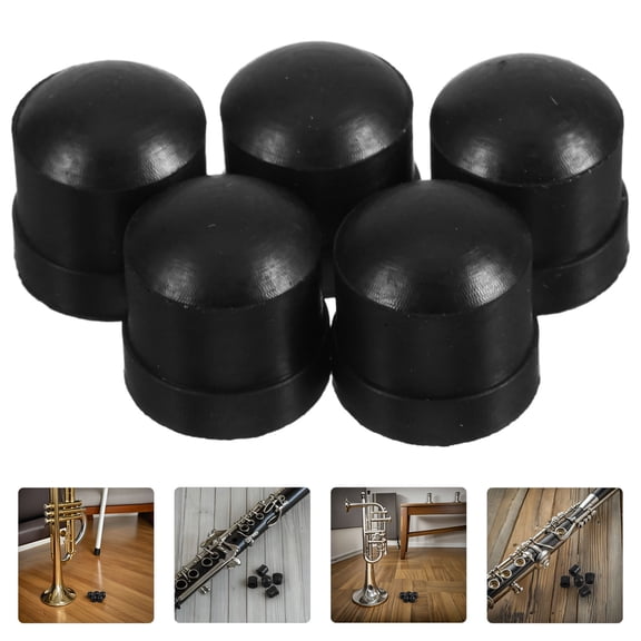 CTIRCHIU 5-Pack Black Silicone Trombone Slide End Tips Replacement Protectors Accessories for Brass Instrument Care