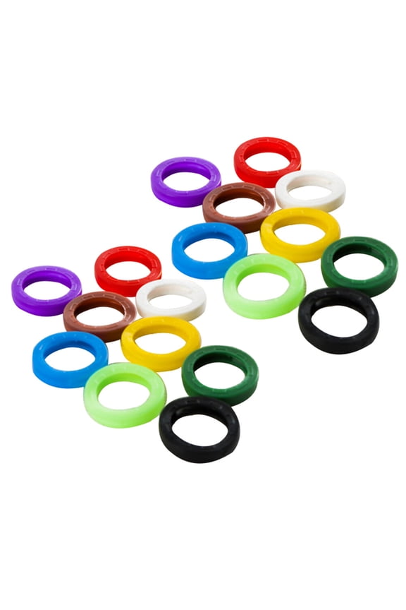 60Pcs Plastic Key Caps Assorted Colors Stretchy Wearable for Car Keys