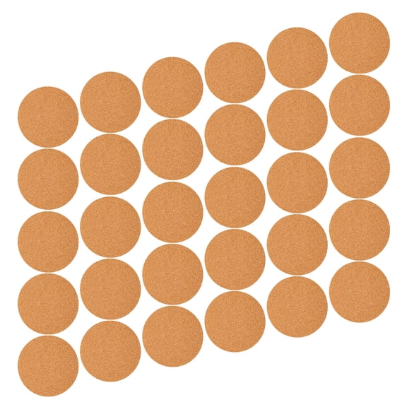 CTIRCHIU 60Pcs Peel and Stick Cork Circles Light Brown Round Cork Mats for Table Protection