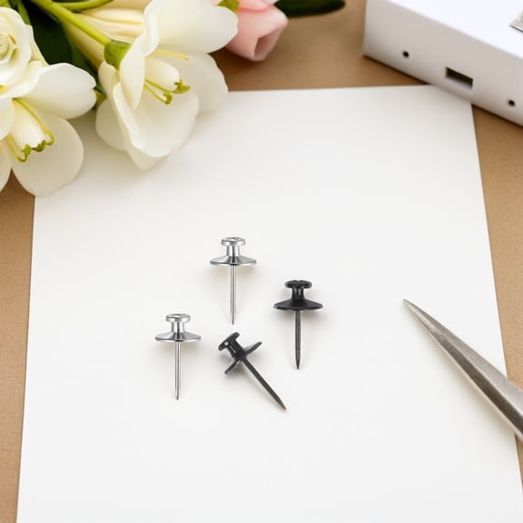 CTIRCHIU 60Pcs Picture Frame Hangers Zinc Alloy Push Pins for Easy Installation on Cork and Drywall