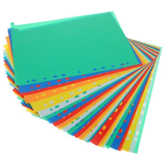CTIRCHIU 62Pcs Assorted Color Plastic Loose Leaf Divider Tabs for Notebook and Office Organization