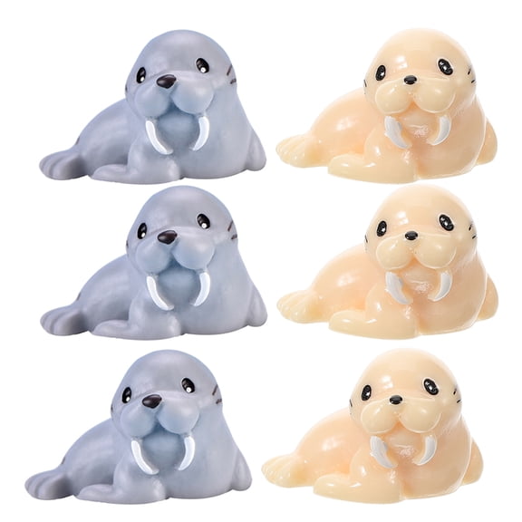 CTIRCHIU 6-Piece Beige Resin Ocean Animal Figurine Set Coastal Beach Home Decor Sculptures
