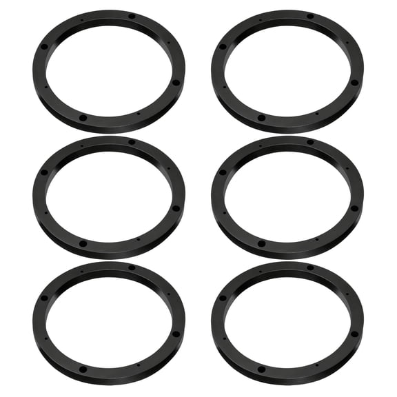 CTIRCHIU 6Pcs 6.5 Inch Speaker Mounting Spacer Rings Black Plastic Adapter for Car Door and Subwoofer Speakers