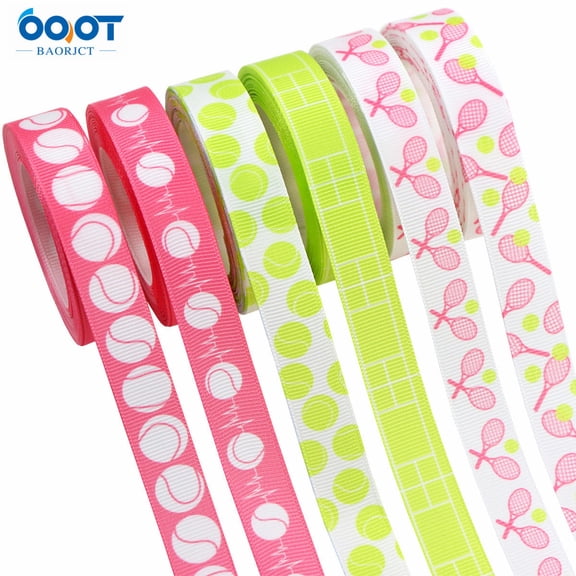 CTIRCHIU 6-Pack Assorted Color Sports Baseball Ribbons for Party Decor, Craft Sewing, Wrapping and Projects