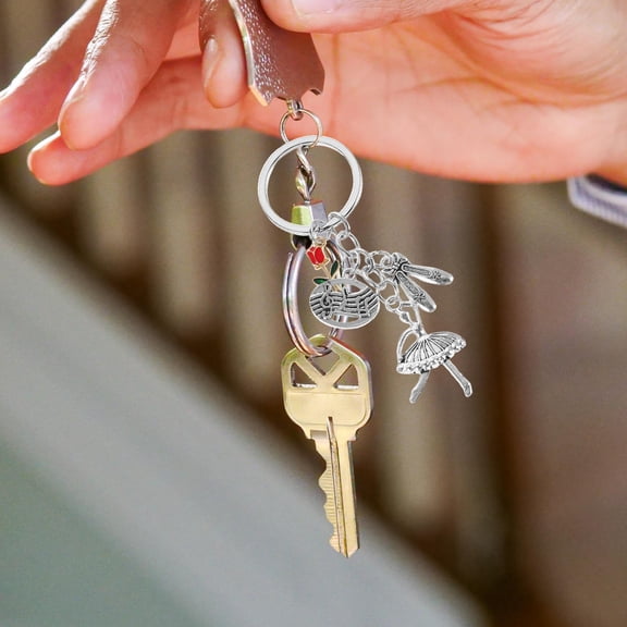 CTIRCHIU 6-Pack Ballet Keychains with Rose and Pointe Shoe Charms, Zinc Alloy, Elegant and Design