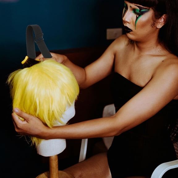 CTIRCHIU 6Pcs Black Adjustable Elastic Wig Bands for Comfortable Wig Grip and Styling