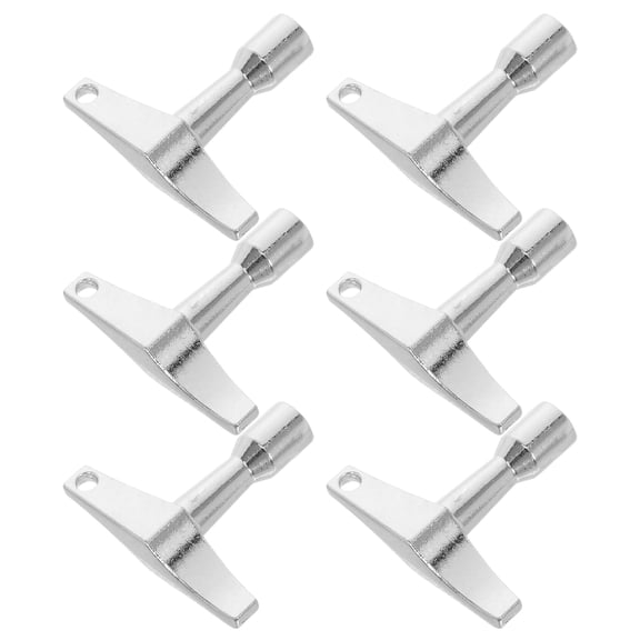 CTIRCHIU 6Pcs Compact Plated Silver Drum Tuning Keys Metal Set for Portable Drum Instrument Adjustment