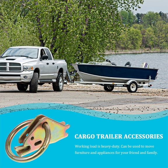 CTIRCHIU 6Pcs Durable Steel Tie Down Hooks for Trailer Cargo Heavy Duty Golden Surface Mount
