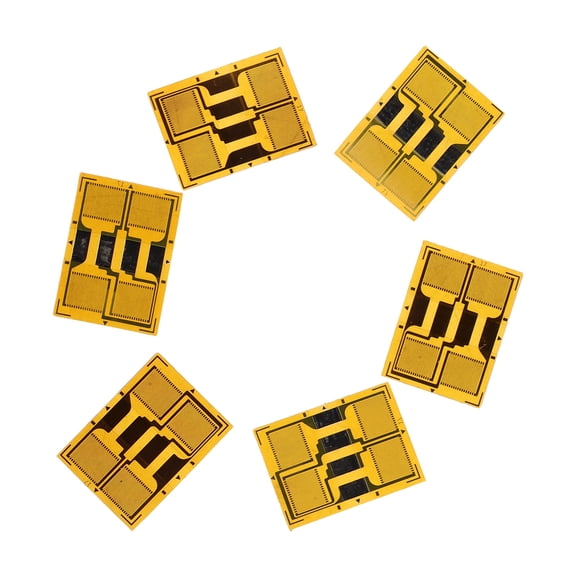 CTIRCHIU 6-Pack Golden Foil Strain Gauge Load Cell Sensors with Full Bridge Circuit for Precise Force Measurement and Accuracy