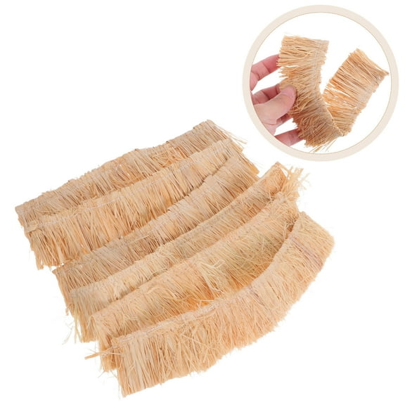 CTIRCHIU 6-Piece Khaki Artificial Straw Roof Thatch Set Handcrafted for Model Houses, Terrarium, and Miniature Decor