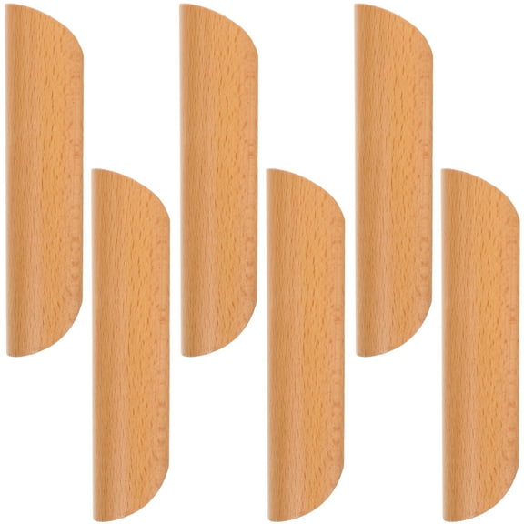 CTIRCHIU 6Pcs Kitchen Cabinet Handles Khaki Wood Rustic for Furniture 12.00X3.20X1.90CM