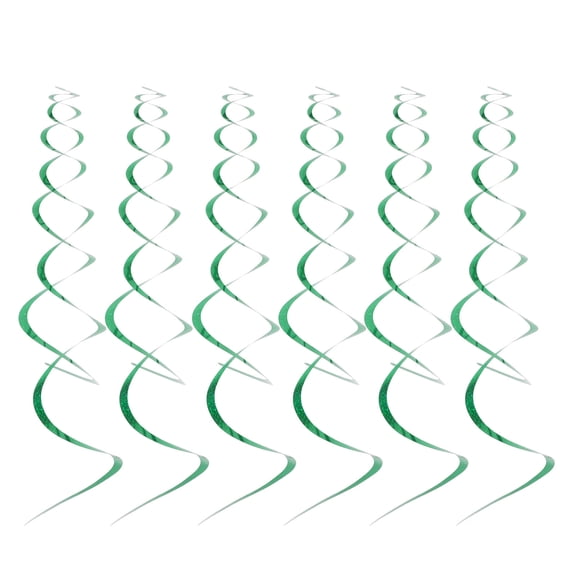 CTIRCHIU 6Pcs Lightweight Green Holographic Pet Spiral Streamers for Festive Ceiling Party Decorations