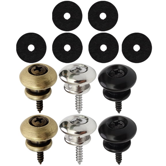 CTIRCHIU Metal Guitar Strap Buttons with Assorted Colors, 6 Pieces for Electric Guitar Strap Ends