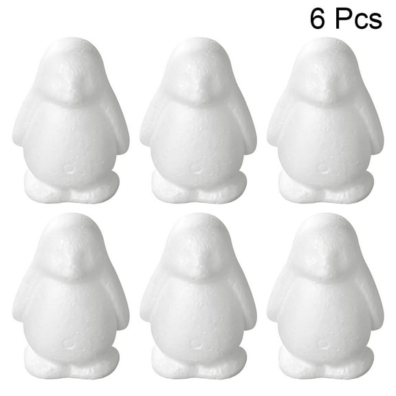 CTIRCHIU 6Pcs White Penguin Art Painting Material for Craft Projects DIY Penguin Model