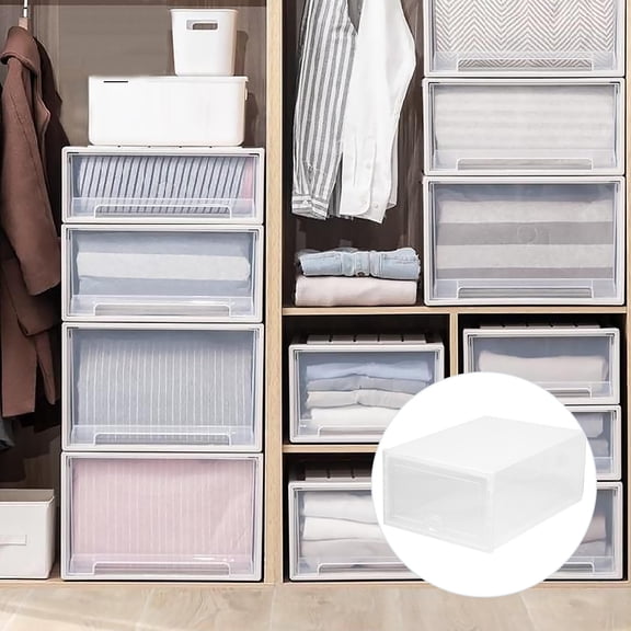 CTIRCHIU 6-Pack Clear Plastic Shoe Storage Boxes, and Water-Resistant Organizer for Shoes