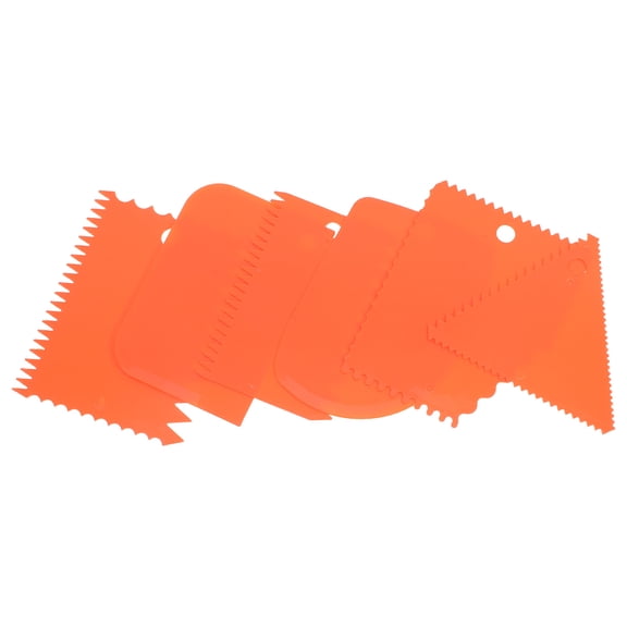 CTIRCHIU 6-Piece Orange Cake Smoother Set, PP Baking Tools for Cake Decorating and Kitchen Use