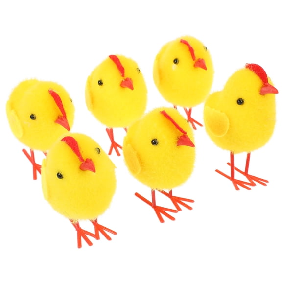 CTIRCHIU 6-Pack Mini Yellow Chicken Plush Toys, Realistic Simulation Figurines, Cute Collectible Gifts for Friends and Kids